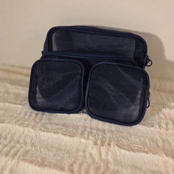 4pcs Travel Transparent Mesh Cosmetic Bag Set - Picture 1 of 4